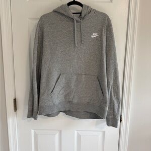 Nike Gray Sweater with Ribbed Hem and Cuffs